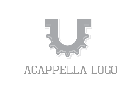 letter U made of gear logo