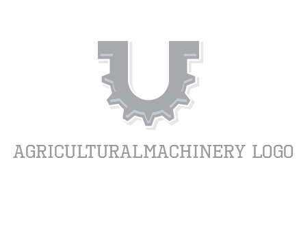 letter U made of gear logo