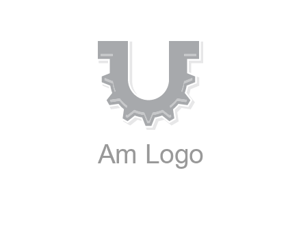 letter U made of gear logo