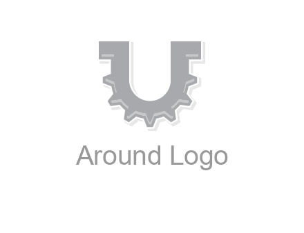 letter U made of gear logo