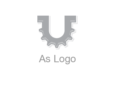 letter U made of gear logo