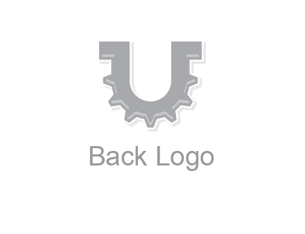 letter U made of gear logo