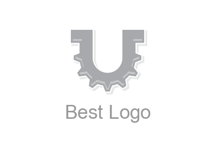 letter U made of gear logo