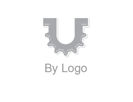 letter U made of gear logo