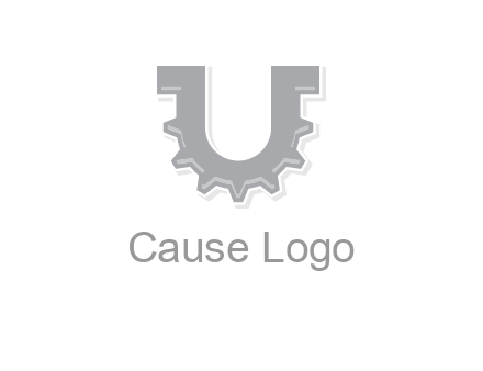 letter U made of gear logo