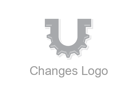 letter U made of gear logo