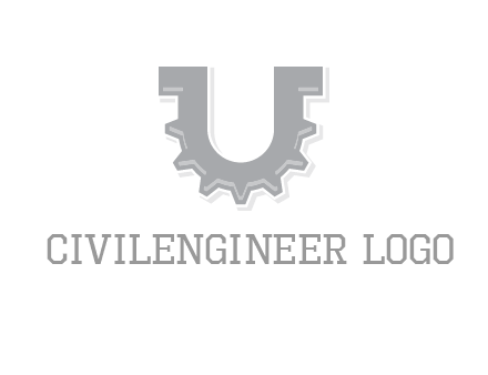 letter U made of gear logo