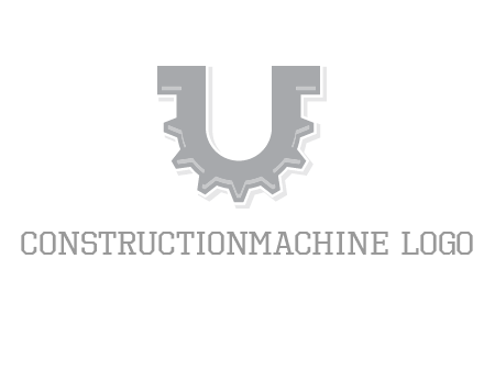 letter U made of gear logo