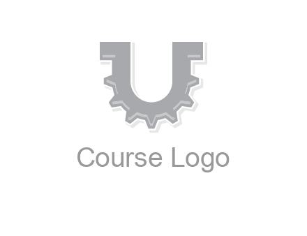 letter U made of gear logo