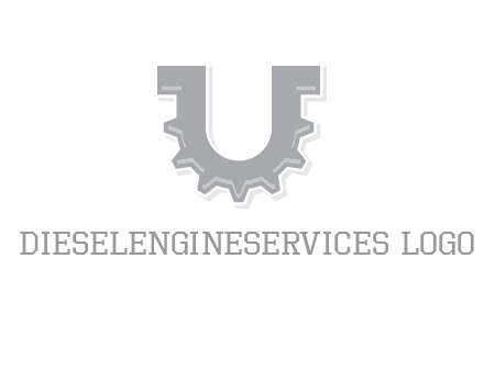 letter U made of gear logo