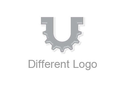 letter U made of gear logo
