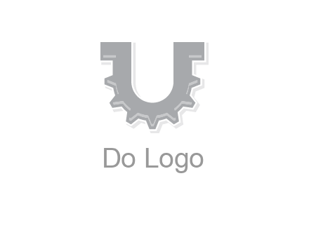 letter U made of gear logo