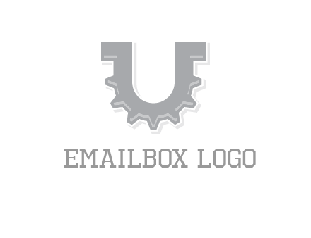 letter U made of gear logo