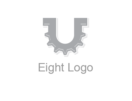 letter U made of gear logo