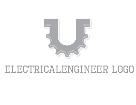 letter U made of gear logo