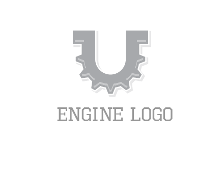 letter U made of gear logo