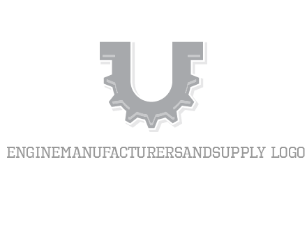 letter U made of gear logo