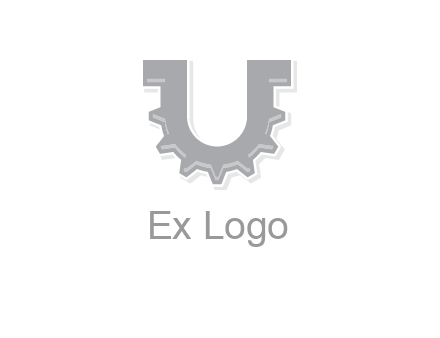 letter U made of gear logo
