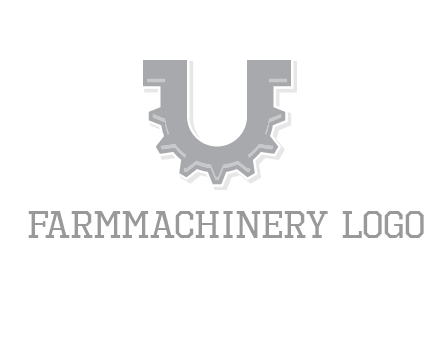 letter U made of gear logo