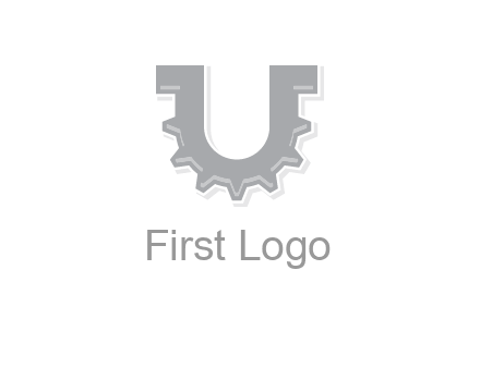 letter U made of gear logo