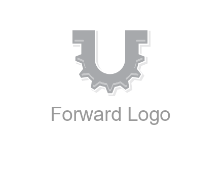 letter U made of gear logo