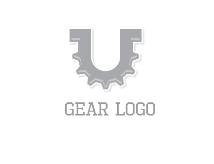 letter U made of gear logo