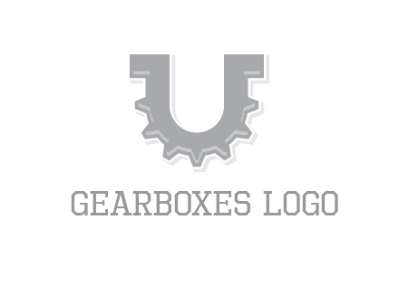 letter U made of gear logo