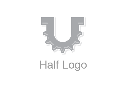 letter U made of gear logo