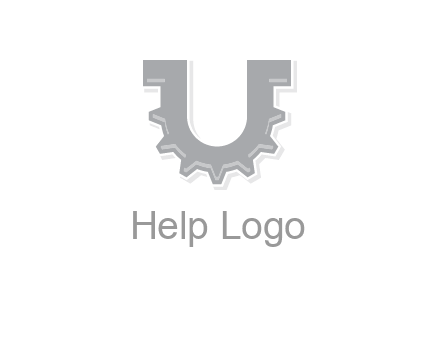 letter U made of gear logo
