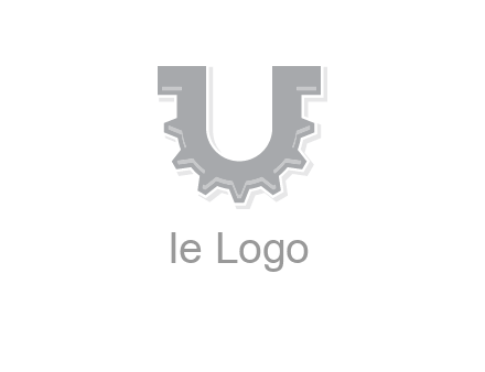letter U made of gear logo