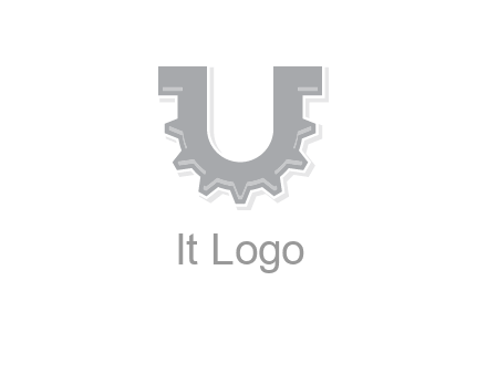 letter U made of gear logo