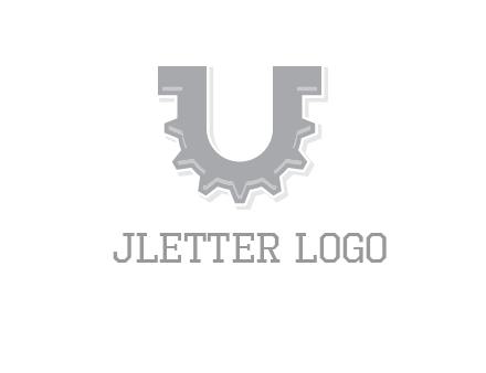 letter U made of gear logo