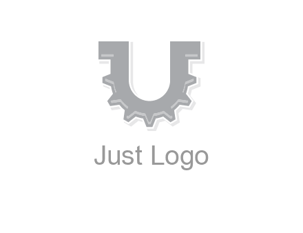 letter U made of gear logo