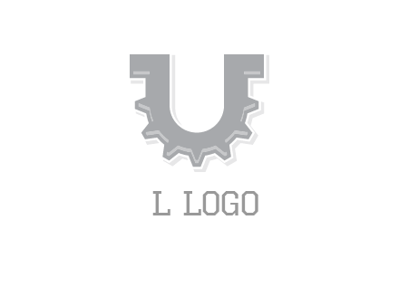 letter U made of gear logo