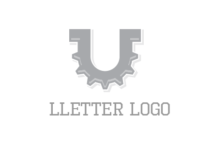 letter U made of gear logo
