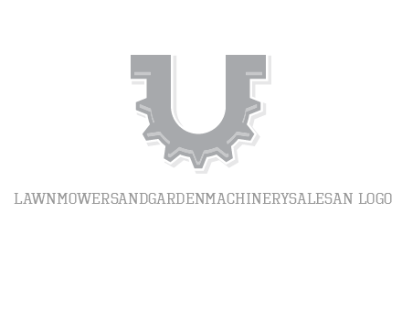 letter U made of gear logo