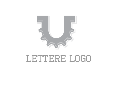 letter U made of gear logo