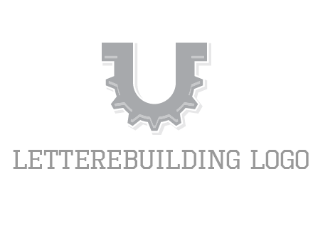 letter U made of gear logo