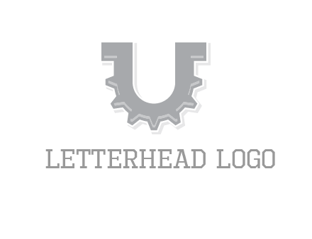 letter U made of gear logo