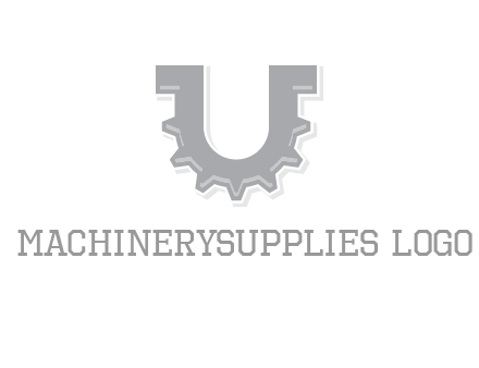 letter U made of gear logo