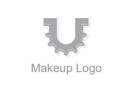 letter U made of gear logo