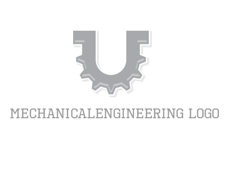 letter U made of gear logo