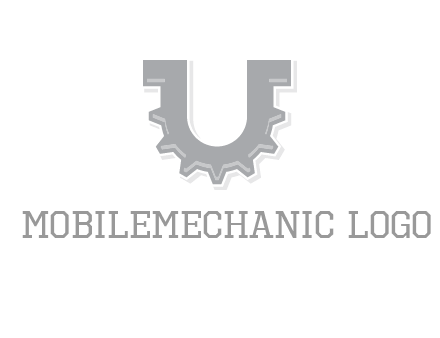 letter U made of gear logo
