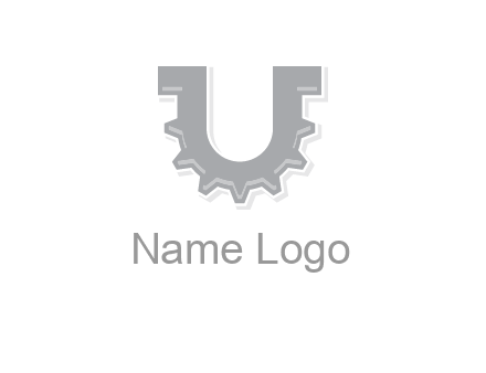 letter U made of gear logo