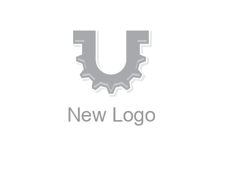 letter U made of gear logo