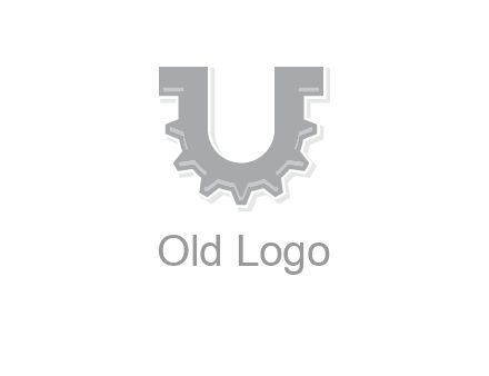 letter U made of gear logo