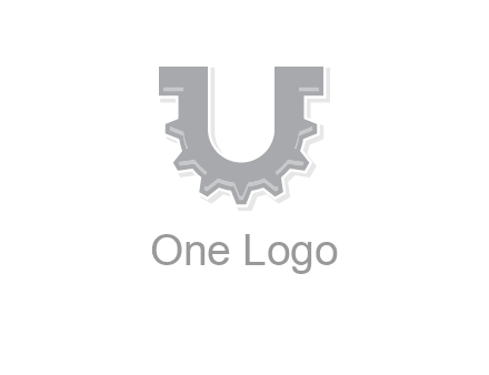 letter U made of gear logo