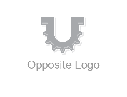 letter U made of gear logo