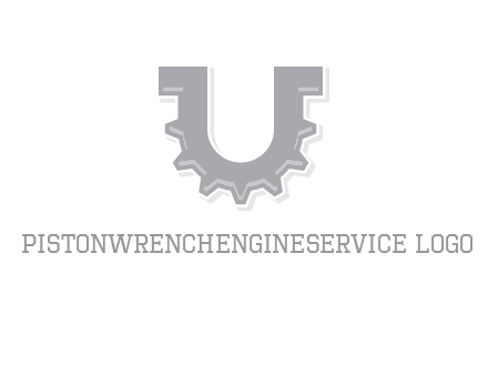 letter U made of gear logo