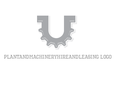 letter U made of gear logo